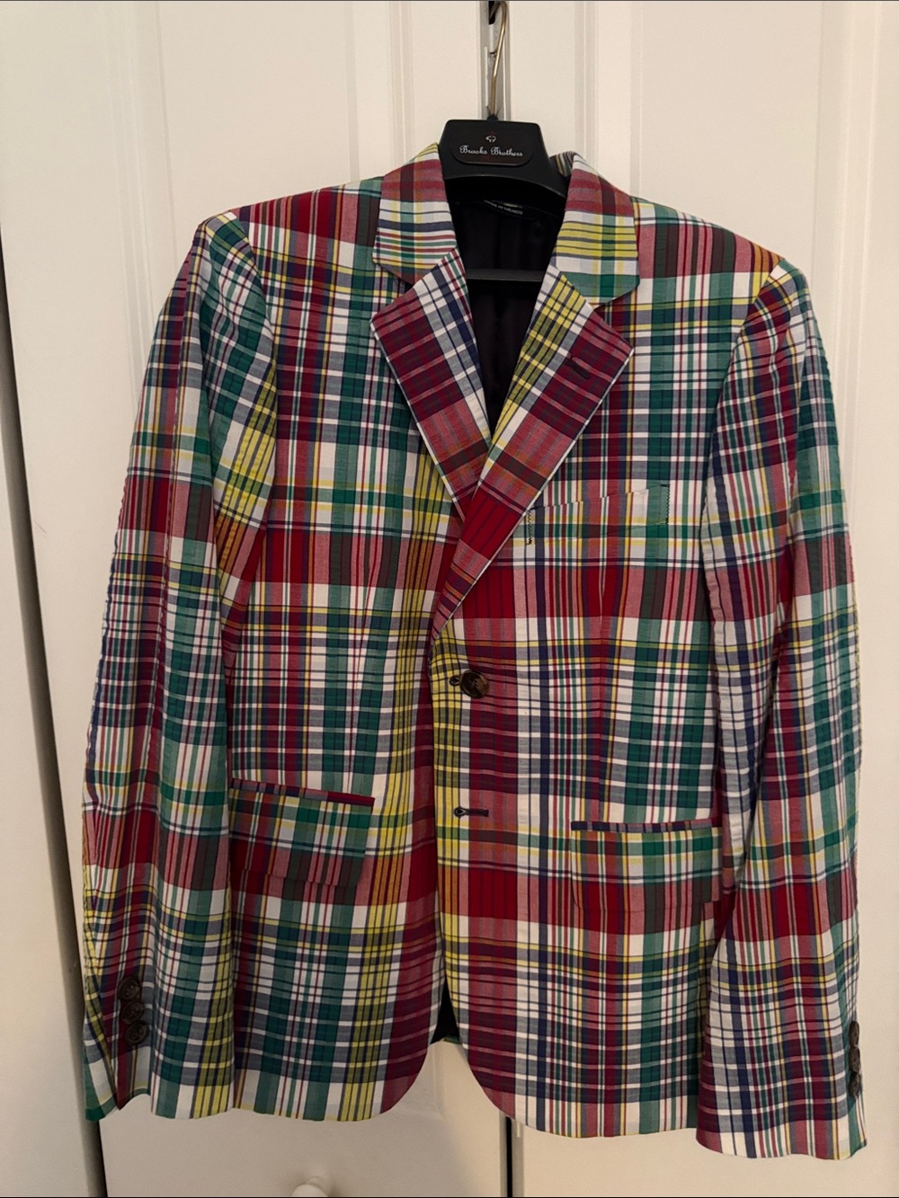 Brooks Brothers Red Green Yellow Plaid Sport Coat Boy’s Size 12